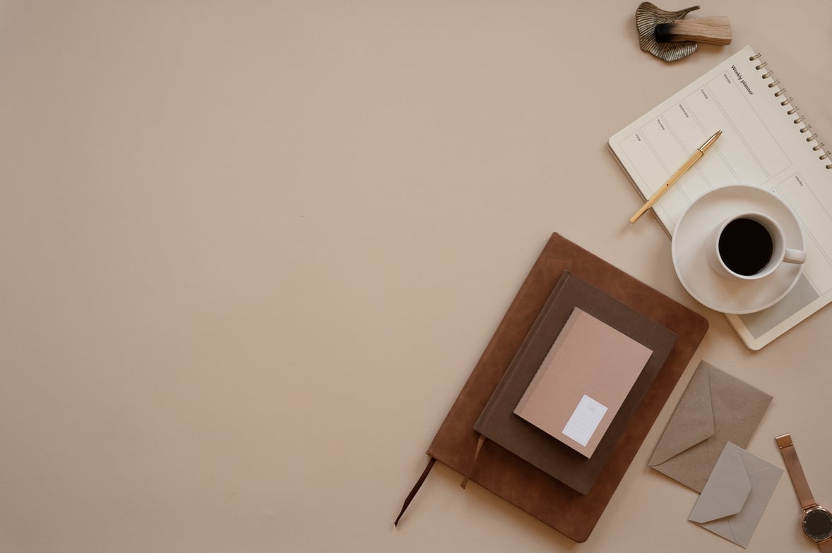 Elegant Office Flatlay of Office Supplies