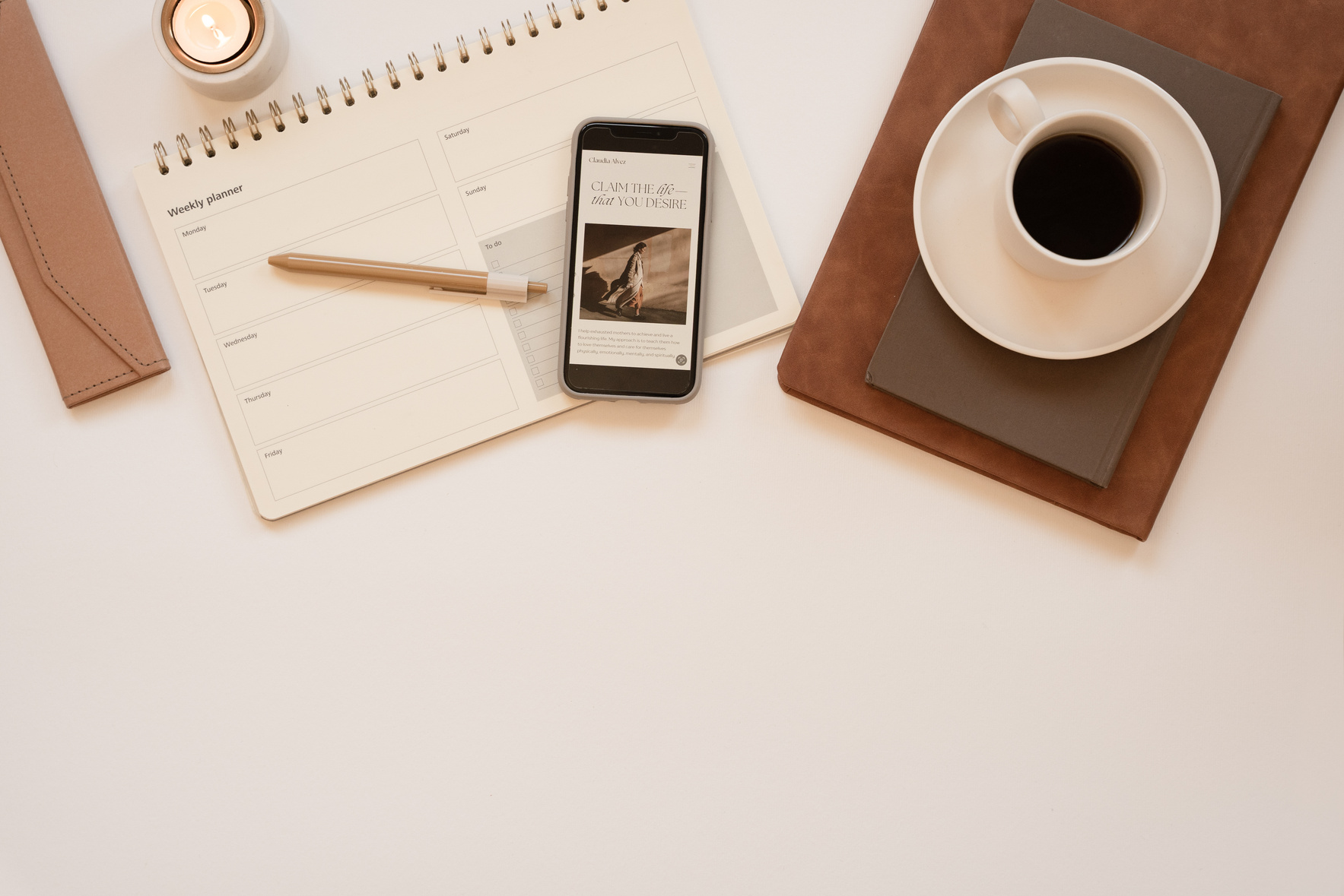 Elegant Office Flatlay of Office Supplies